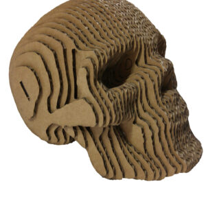 Skulptur aus recyceltem und recycelbarem Karton, natürlich, biologisch abbaubar, nachhaltig, umweltfreundlich, umweltbewusste Konstruktion mit erheblicher CO2-Emissionsreduzierung, vorteilhaft in Bezug auf den ökologischen Fußabdruck, leichte Lösung, einfach zu montieren und zu transportieren, eine Geste für den Planeten, ein umweltbewusstes, innovatives und modernes Image, im Einklang mit ökologischen Werten, Nein zur Plastikverschmutzung